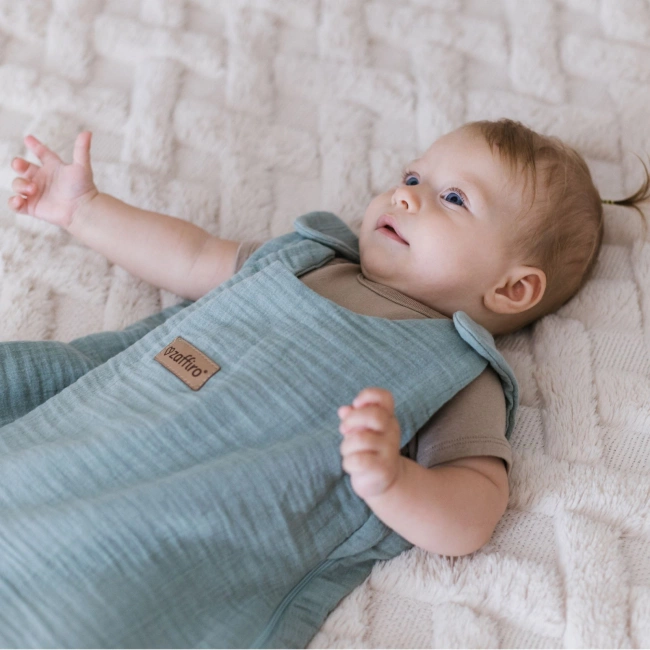 Zaffiro - Zaffiro Full Muslin Sleeping Bag 0.5 TOG 0–6m  - Mint