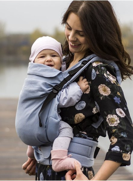 Kinder Hop Multi Grow Carrier: Little Herringbone Blue