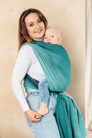 Chusta tkana LennyLamb - Mała Jodełka Ombre Zieleń