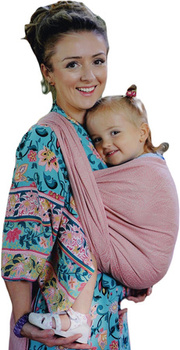 Woven wrap Little Frog - Pink Linen WIldness
