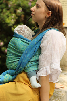 Chusta tkana Yaro Sling - Terra Duo Blue Grass Linen Tencel