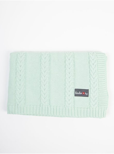 Kinder Hop knitted baby blanket - Turquoise, 90x65, 100% cotton