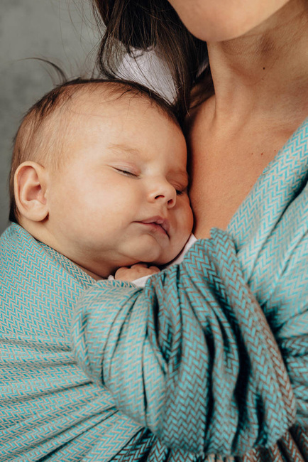 Chusta kółkowa LennyLamb - Mała Jodełka Baby Mint