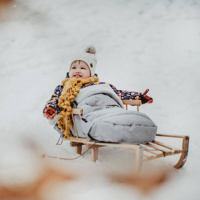 Zaffiro - Śpiwór do wózka iGrow 2.0 Plusz + Melanż Jasny Szary