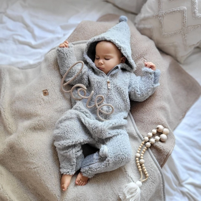 Zaffiro - Koc 100% wełna - Baranek Beige