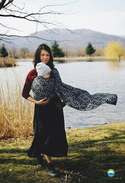 Chusta kółkowa Little Frog - Carbon Edelweiss