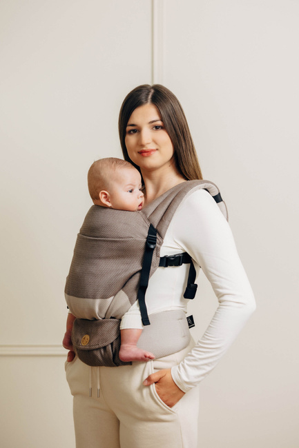 LennyLamb baby carrier - LennyLight - Little Herringbone Caffe Latte