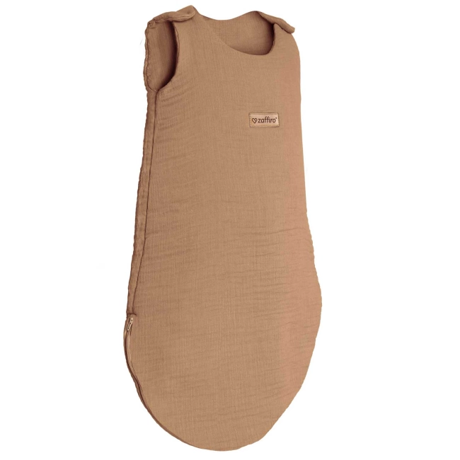 Zaffiro - Zaffiro Full Muslin Sleeping Bag 0.5 TOG 0–6m  - Toffee