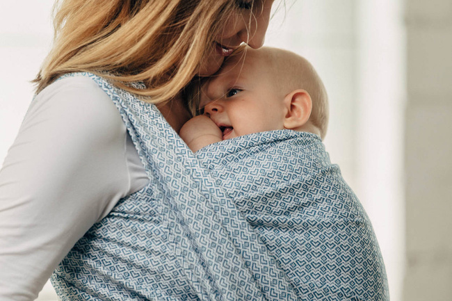 Chusta tkana LennyLamb - LittleLove Sky Blue