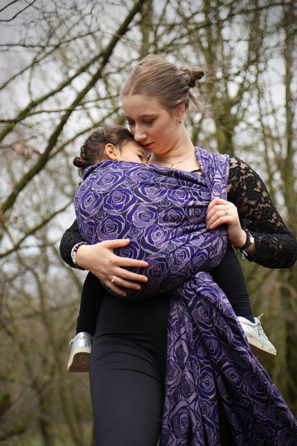 Chusta tkana Yaro Sling - Roses Duo Violet Lilac Tencel Seacell