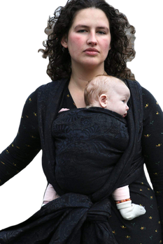 Woven Wrap Yaro Slings - Ava Duo Black Wool Silk Glam