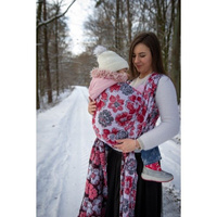 Chusta tkana Yaro Fiori Ultra Red Black White 