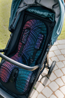 LennyLamb Anti-sweat pram liner (for a stroller) - Peacok's Tail Black Opal