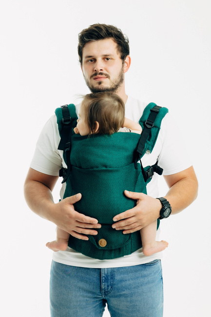 LennyLamb Baby carrier: LennyUpGrade: Little Herringbone Emerald