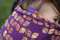 Chusta tkana Yaro Sling - Petals Ultra Yellow Red Violet Wool Linen