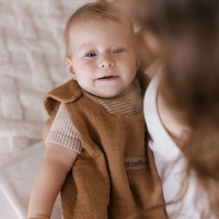 Zaffiro - Zaffiro Full Muslin Sleeping Bag 0.5 TOG 0–6m  - Toffee