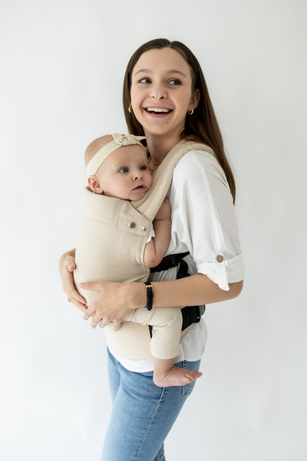 Qusy adjustable ergonomic carrier  2.0 - Sand Twill Bamboo