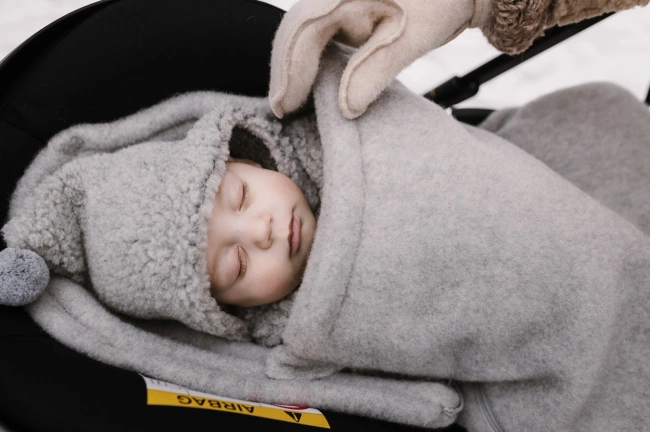 Zaffiro - Śpiworek Mini 0-18 miesięcy Wełna Premium Grey