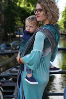 Chusta tkana Yaro Slings - Cosmos Aqua Grad Black