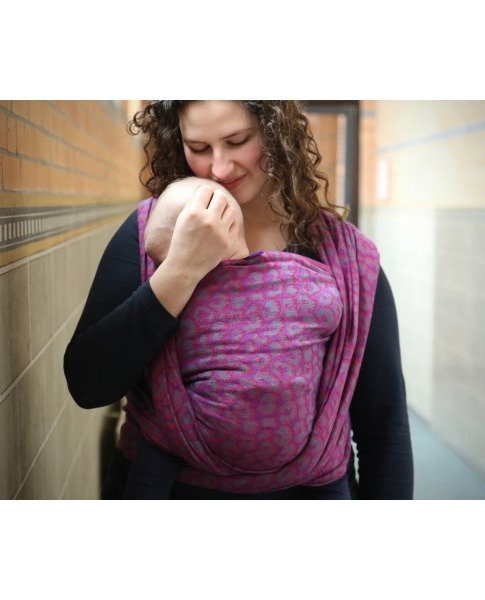 Chusta tkana Yaro Pussycat Duo Fuchsia Violet Turkis Tencel 