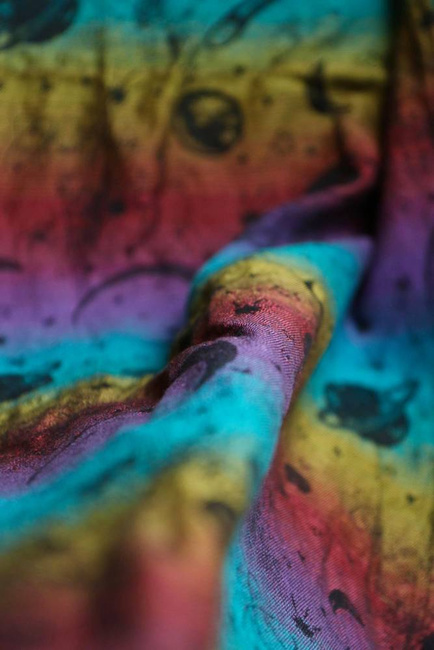Chusta tkana Yaro Slings - Cosmos Nebula Black Rainbow Linen Hemp