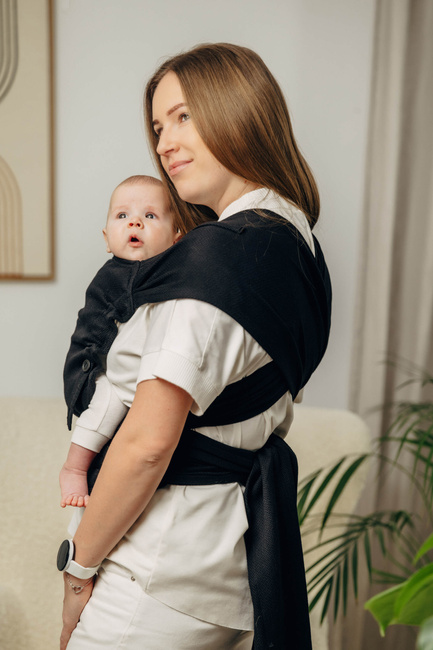 LennyHybrid Half Buckle Carrier - Basic Line Little Herringbone Ebony Black