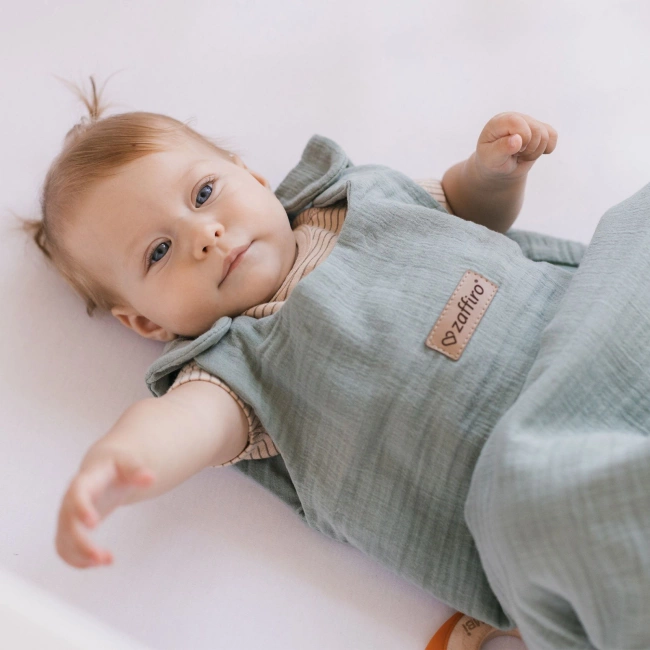 Zaffiro - Zaffiro Full Muslin Sleeping Bag 0.5 TOG 0–6m  - Mint