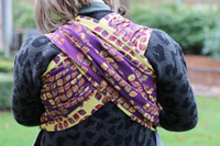 Chusta tkana Yaro Sling - Petals Ultra Yellow Red Violet Wool Linen