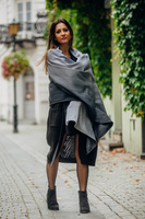 Shawl made of wrap fabric LennyLamb - Little Herringbone Ombre Grey