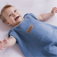 Zaffiro - Zaffiro Full Muslin Sleeping Bag 0.5 TOG 0–6m  - Baby Blue