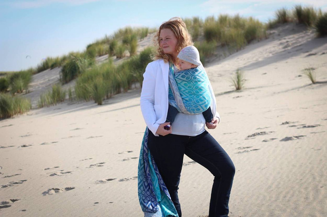 Chusta tkana Yaro Slings - La Vita Aqua Grad Natural Kapok