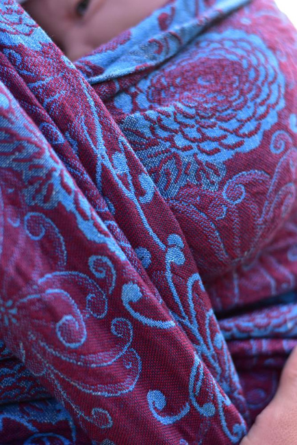 Chusta tkana Yaro Sling - Chrys Ultra Burgundy Sky Linen