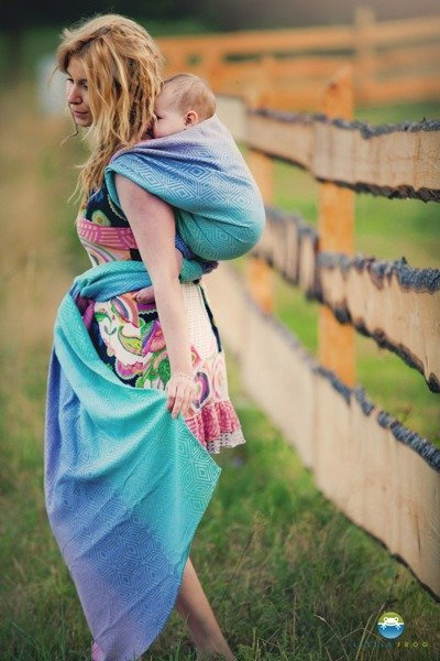 Chusta tkana Little Frog Linen Aurora Cube
