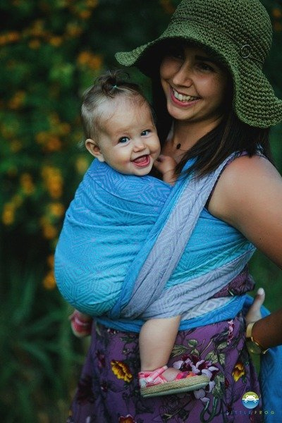 Chusta tkana Little Frog Blueberry Cube