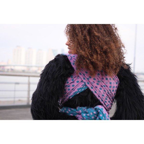 Chusta kółkowa/Ring Sling Yaro Polka Dot Ultra Petrol Pink Glam