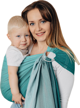 LennyLamb Ring Sling - Little Herringbone Ombre Green