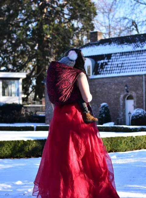 Chusta tkana Yaro Sling - Roses Duo Red Black Glam Wrap