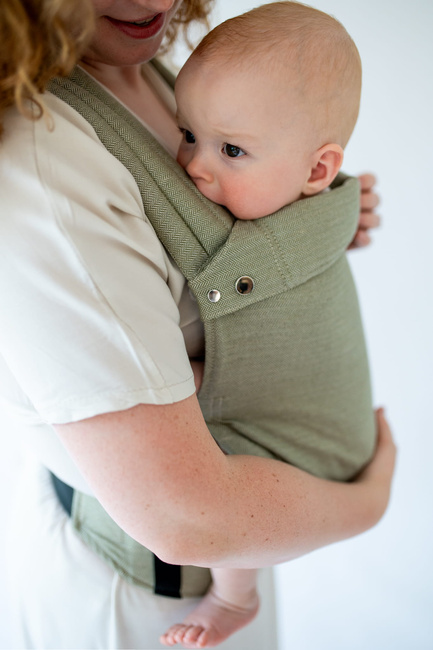 Qusy adjustable ergonomic carrier  2.0 - Olive Twill (Bamboo, Linen, Cotton)