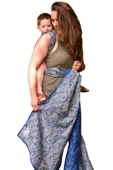 Chusta tkana Yaro Slings - Terra Duo Silver Black Blue Seacell