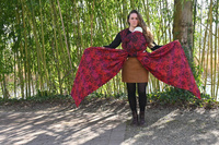 Chusta tkana Yaro Slings - Ava Trinity Black Sangria Rainbow Wool