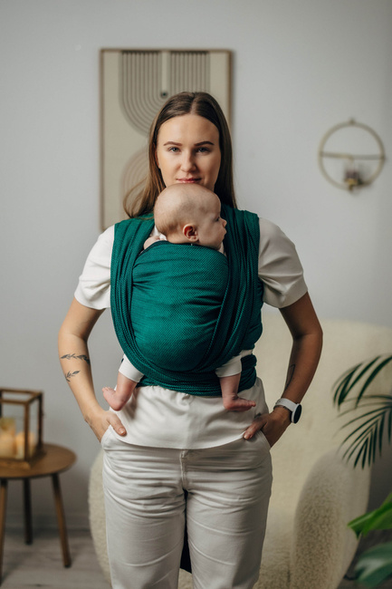 Basic Line Baby Sling Lenny Lamb - Little Herringbone Emerald