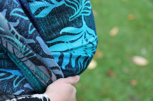 Chusta tkana Yaro Sling - Oasis Duo Aqua Grad Emerald Navy Wool 