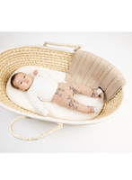 Kinder Hop knitted baby blanket - Beige, 90x65, 100% cotton