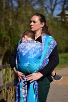 Chusta tkana Yaro Sling - Meadow Duo Aqua Grad Black White Seacell