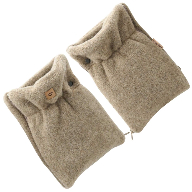Zaffiro - Stroller Hand Muff Made of Natural Premium Sheep Wool - Brown