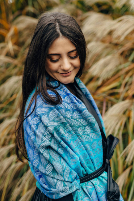 Shawl made of wrap fabric LennyLamb - Tangled - Blue Reed