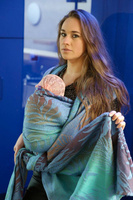 Chusta tkana Yaro Slings - Oasis Puffy Aqua Grad Blue Bronze Seacell