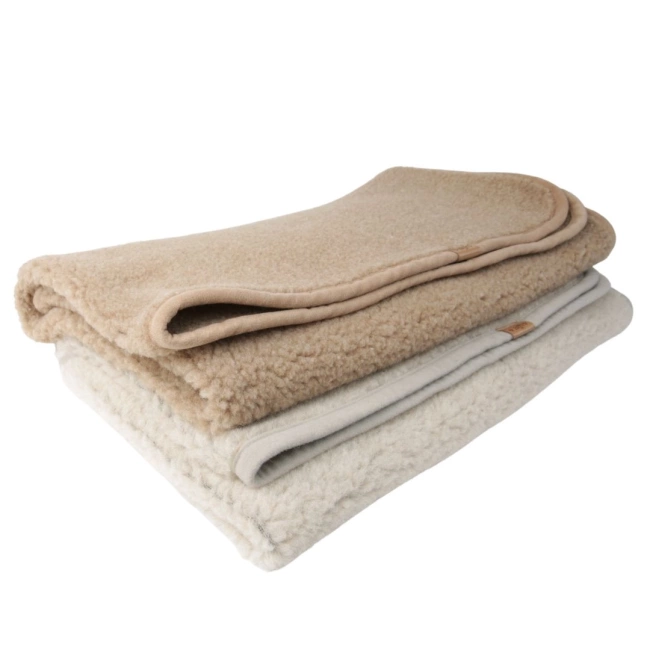 Zaffiro - Koc 100% wełna - Baranek Beige
