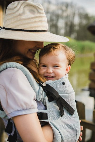 Nosidełko Kavka Multi-age Lagoon herringbone
