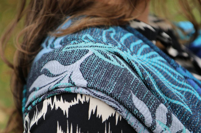 Woven Wrap Yaro Slings - Oasis Duo Aqua Grad Emerald Navy Wool